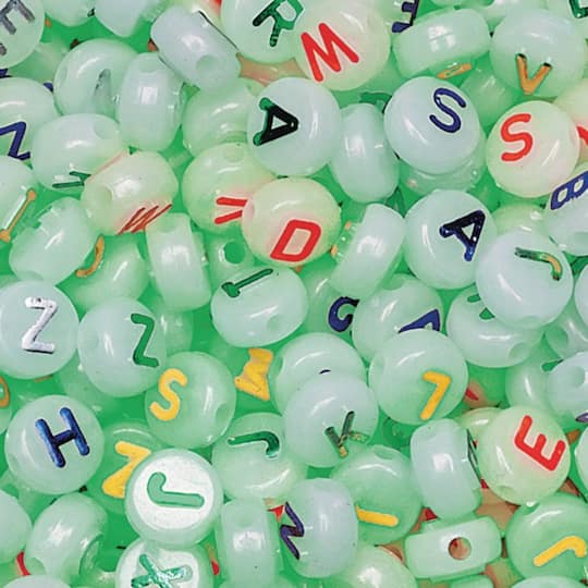 Color Splash!&#xAE; Glow in the Dark Alphabet Plastic Beads, 10mm